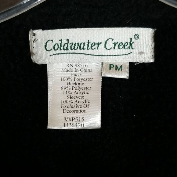 Coldwater Creek Cardigan Women's Medium Button Up Knit With Decorative Flowers - Picture 2 of 9